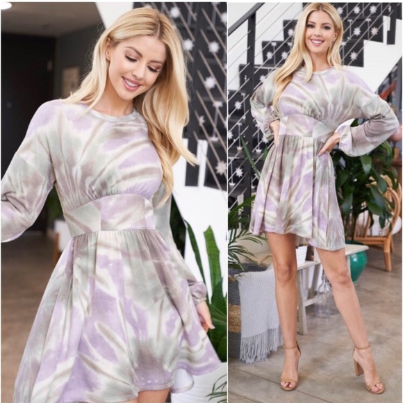 LAST ONE: Stunning women’s tie dye long sleeved comfy dress - Picture 2 of 6